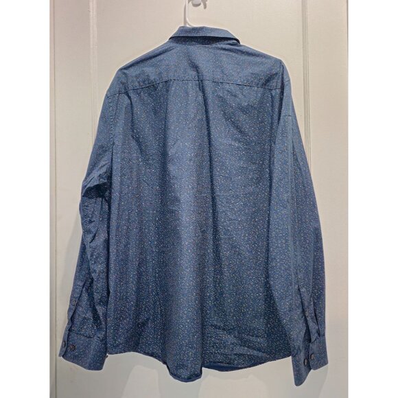 Perry Ellis Men’s Blue Patterned L/S Button-Up Shirt XXL Casual/Business - Picture 2 of 13